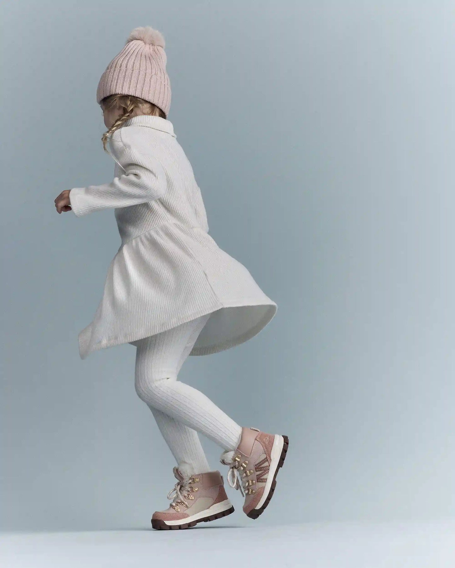 Toddler Girl Turtleneck Sweater Dress - Cream