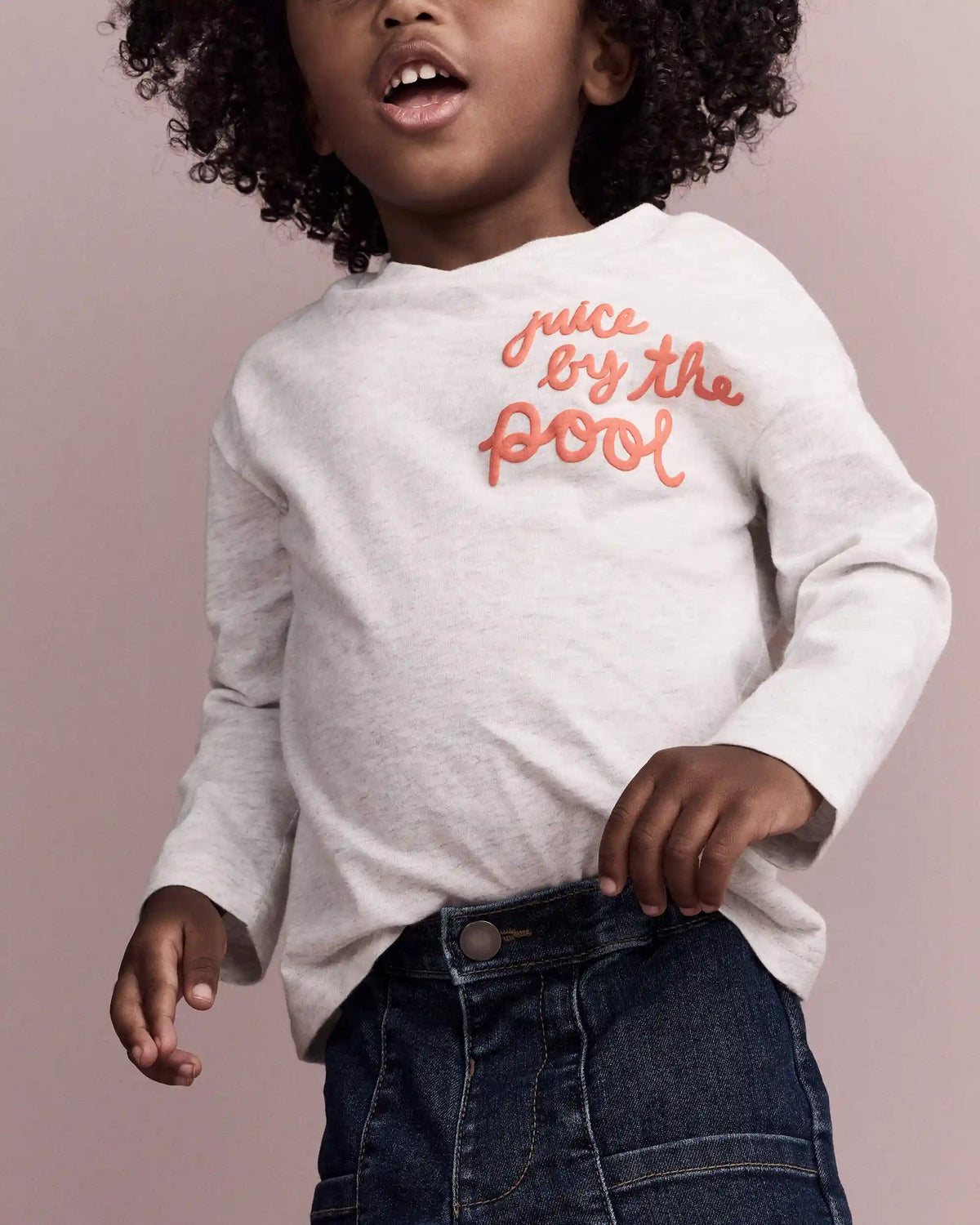 Toddler 'Juice By The Pool' Long-Sleeve Relaxed Graphic Tee - Heather Grey