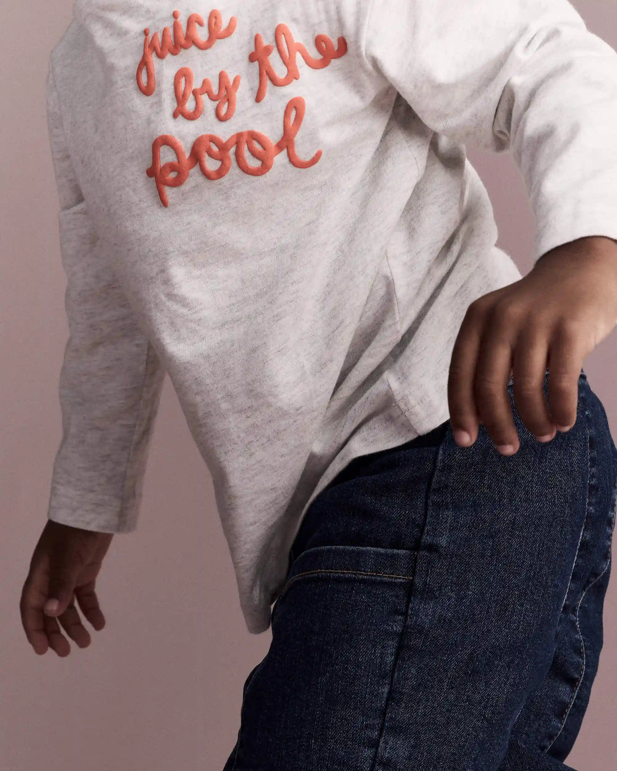Toddler 'Juice By The Pool' Long-Sleeve Relaxed Graphic Tee - Heather Grey
