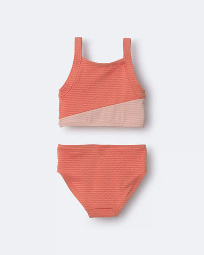 Toddler Girl Colorblock Tankini Set - Orange