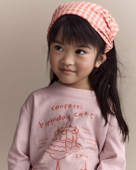 Toddler Girl Gingham Bandana Hair Scarf - Orange