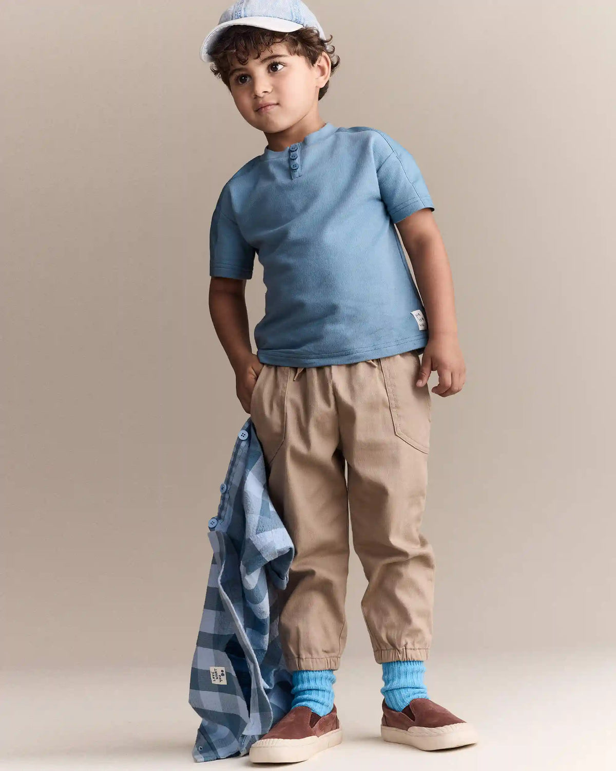 Toddler Boy Henley Tee - Blue