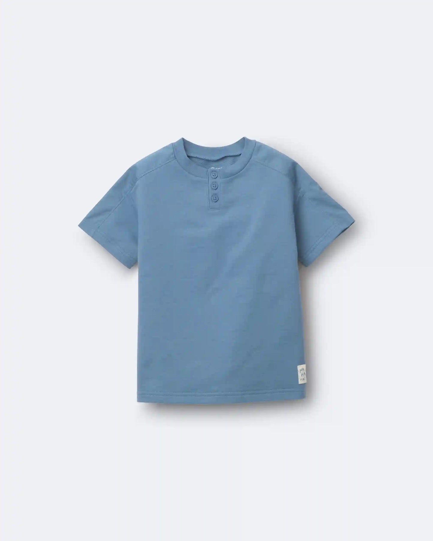 Toddler Boy Henley Tee - Blue