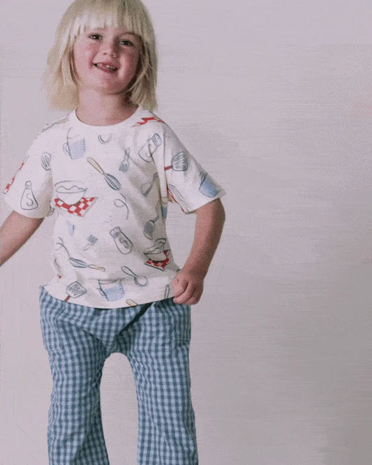 Toddler Seersucker Playground Pant with Pockets - Blue