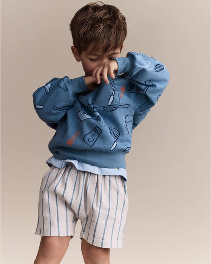Toddler Baking Wide-Arm Pocket Sweatshirt - Blue