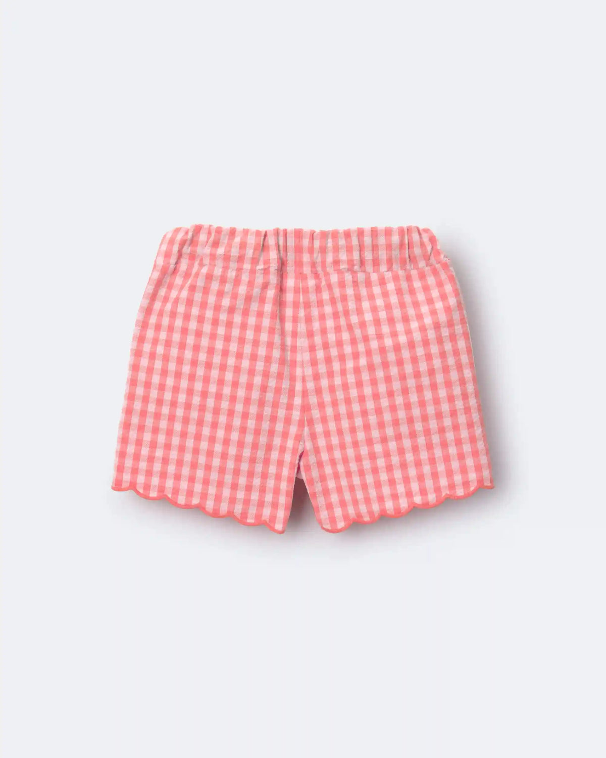 Toddler Girl Gingham Scalloped Shorts - Orange