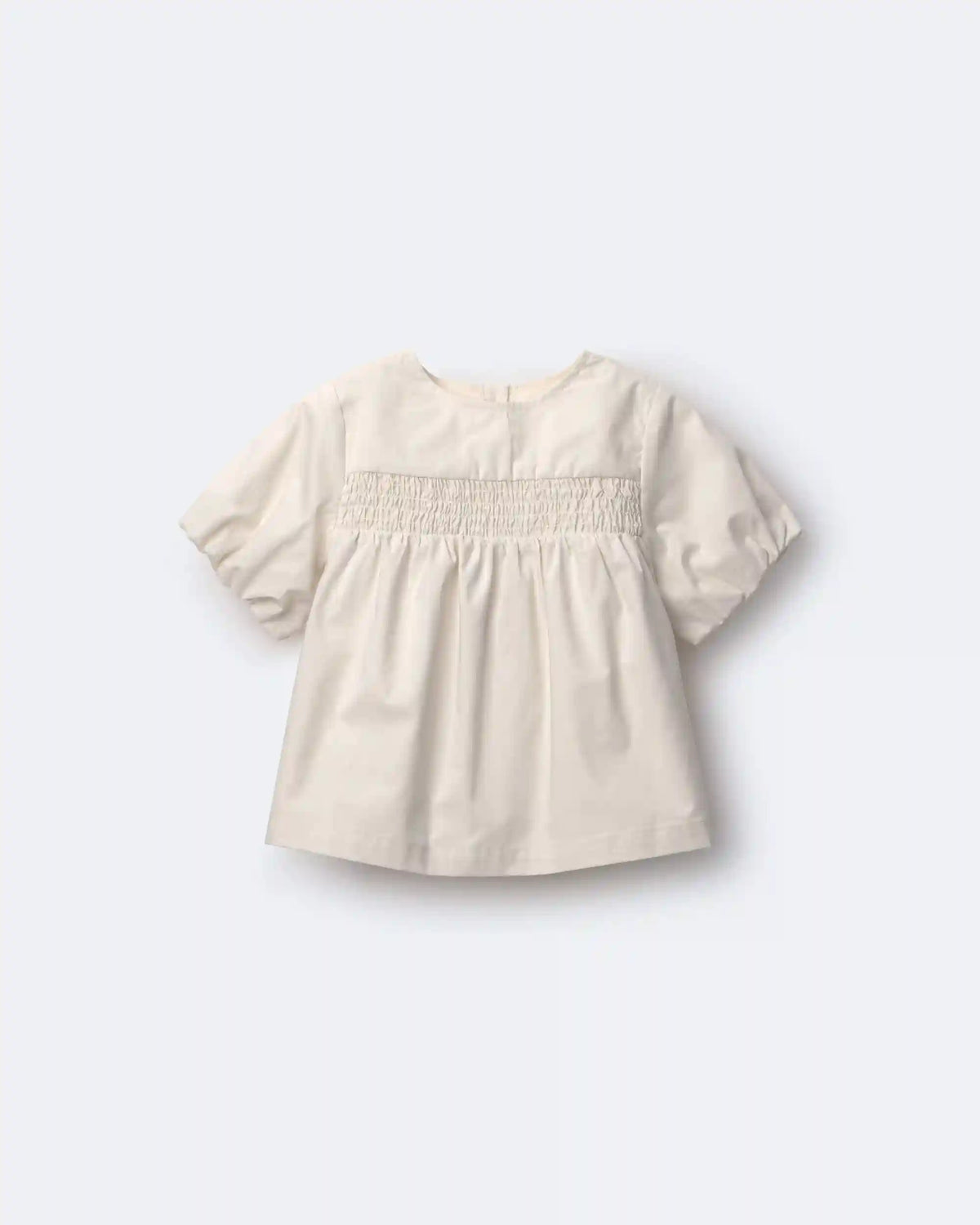 Toddler Girl Smocked Bubble Sleeve Top - Cream