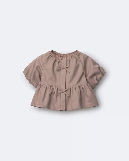 Toddler Girl Puff-Sleeve Peplum Top - Mauve