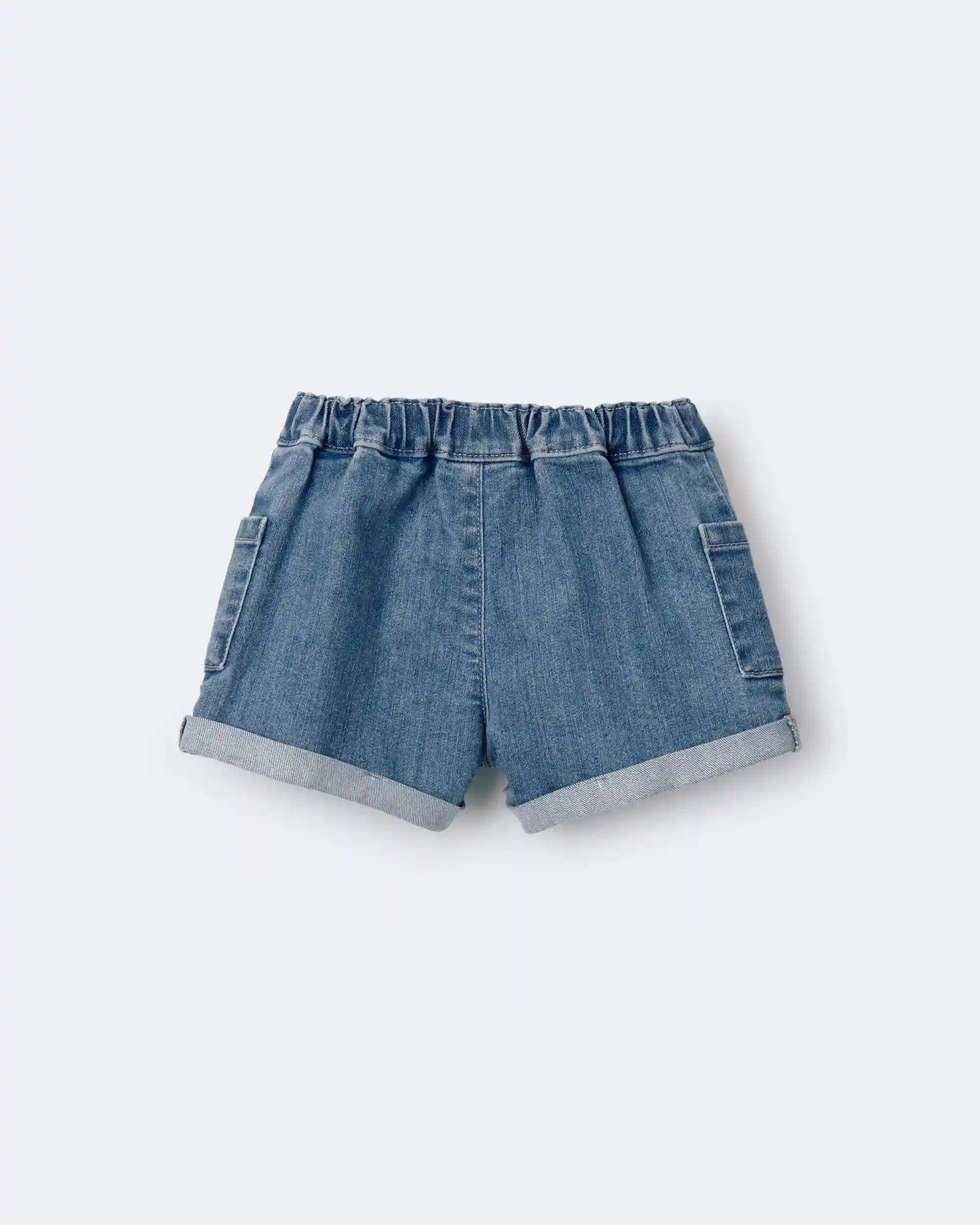 Toddler Girl Mom Shorts in Denim