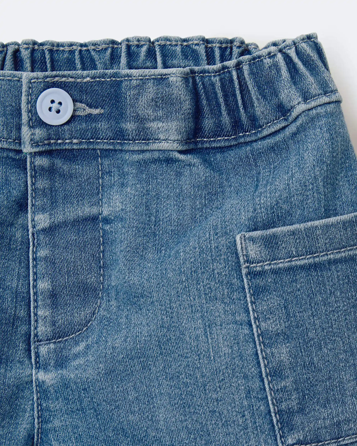 Toddler Girl Mom Shorts in Denim