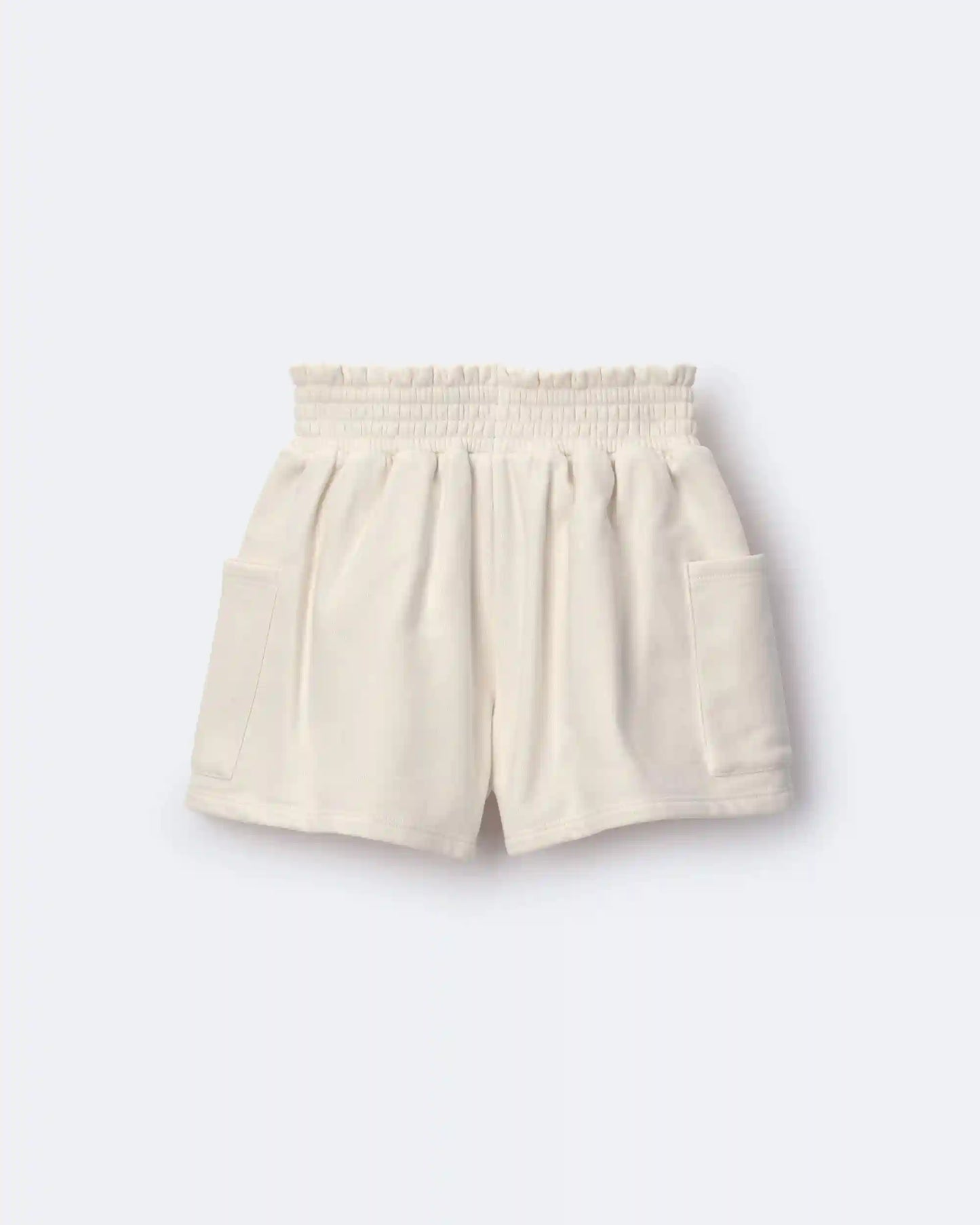 Toddler Girl Fleece Swing Shorts with Pockets - Cream