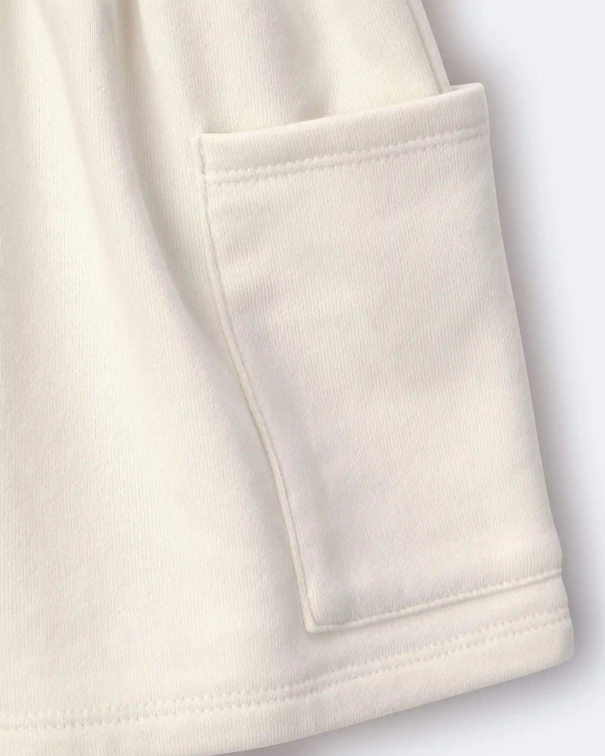 Toddler Girl Fleece Swing Shorts with Pockets - Cream