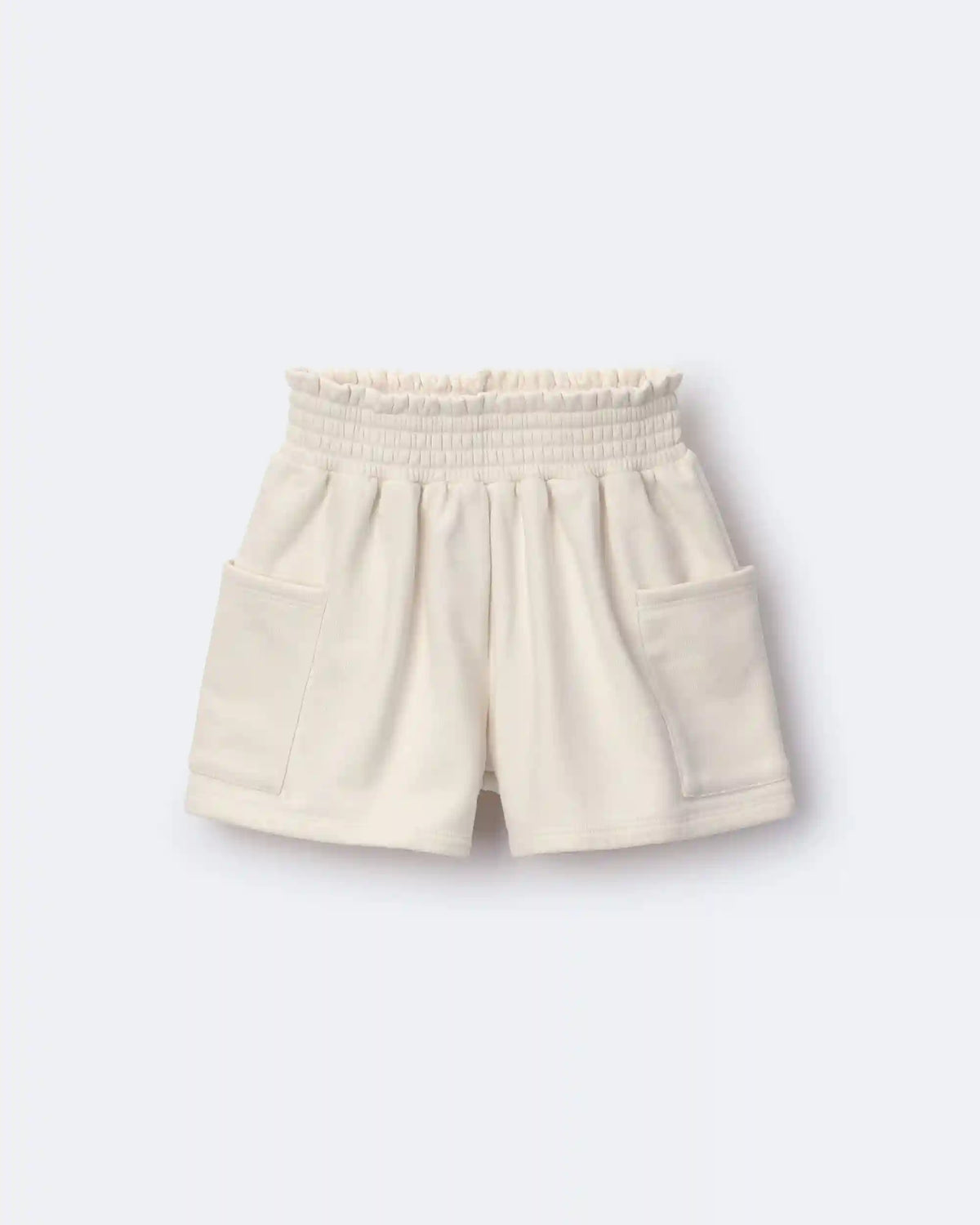 Toddler Girl Fleece Swing Shorts with Pockets - Cream