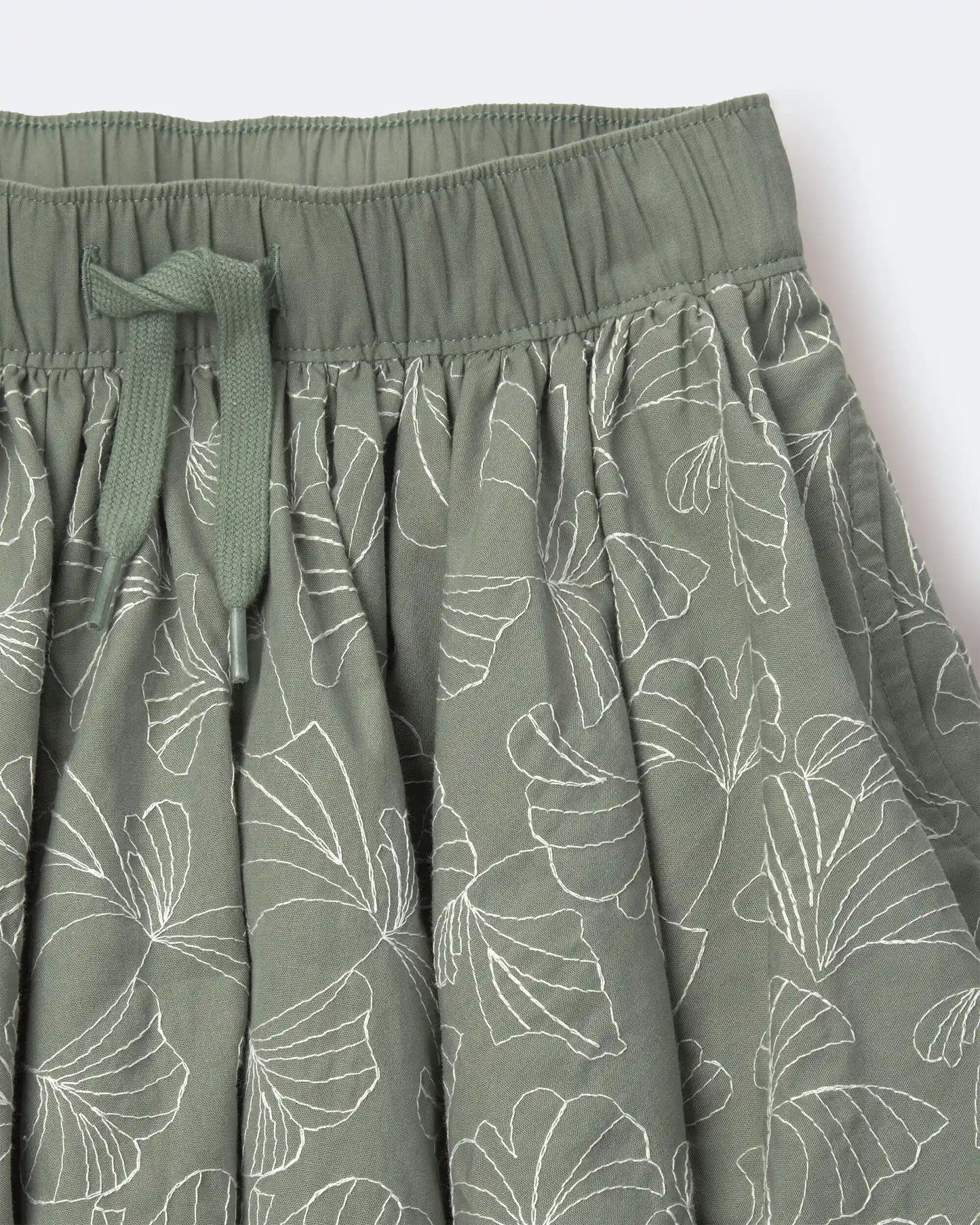 Toddler Girl Avenue Twirl™ Embroidered Midi Skirt in Floral Print - Green