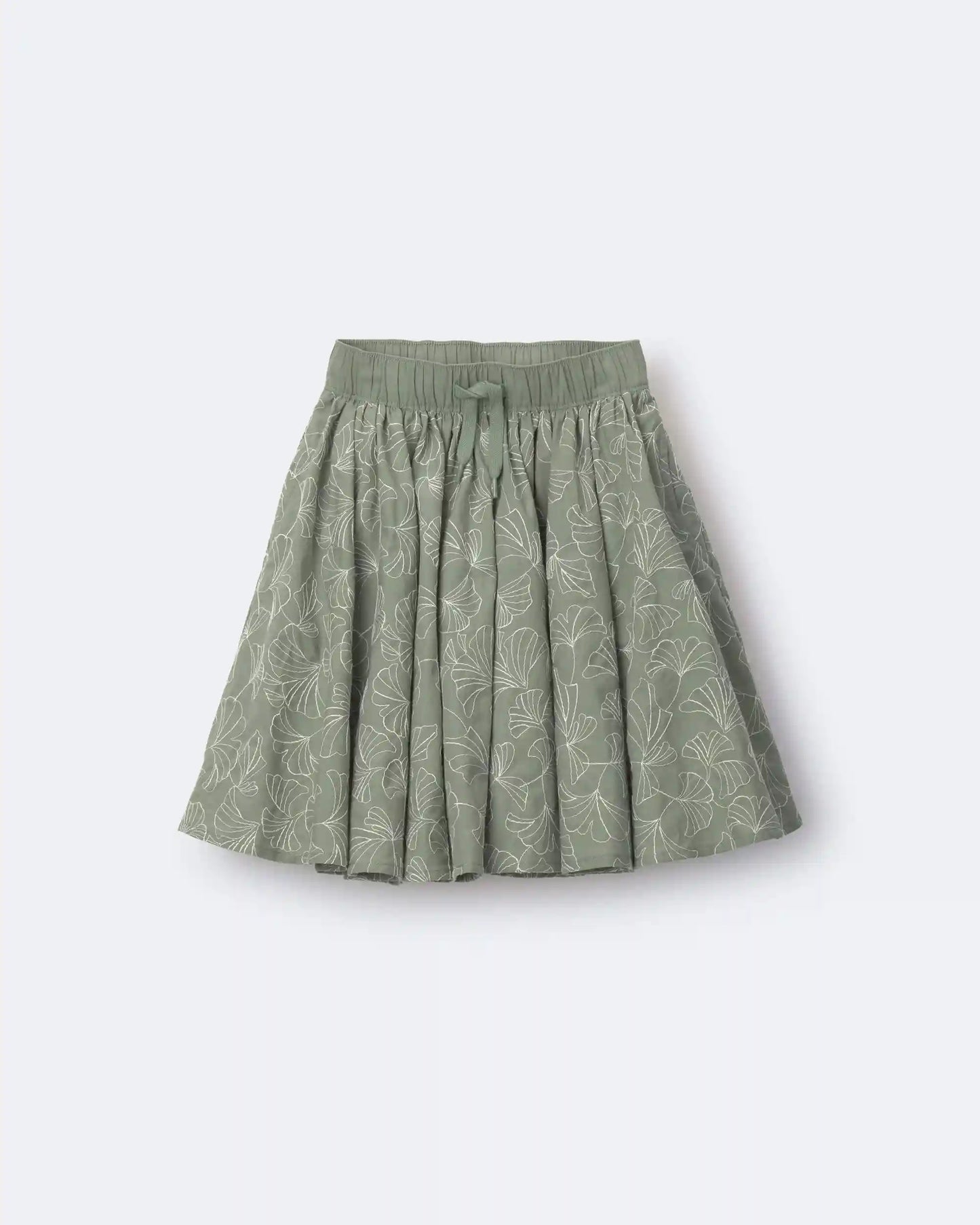 Toddler Girl Avenue Twirl™ Embroidered Midi Skirt in Floral Print - Green
