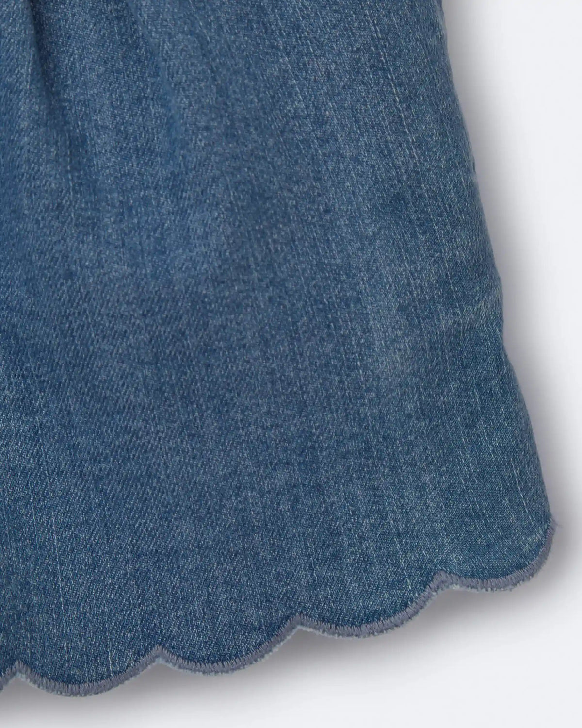 Toddler Girl Scalloped Shorts in Denim