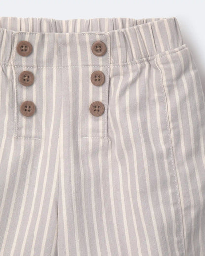 Toddler Girl Sailor Pant in Stripes - Cream/Grey