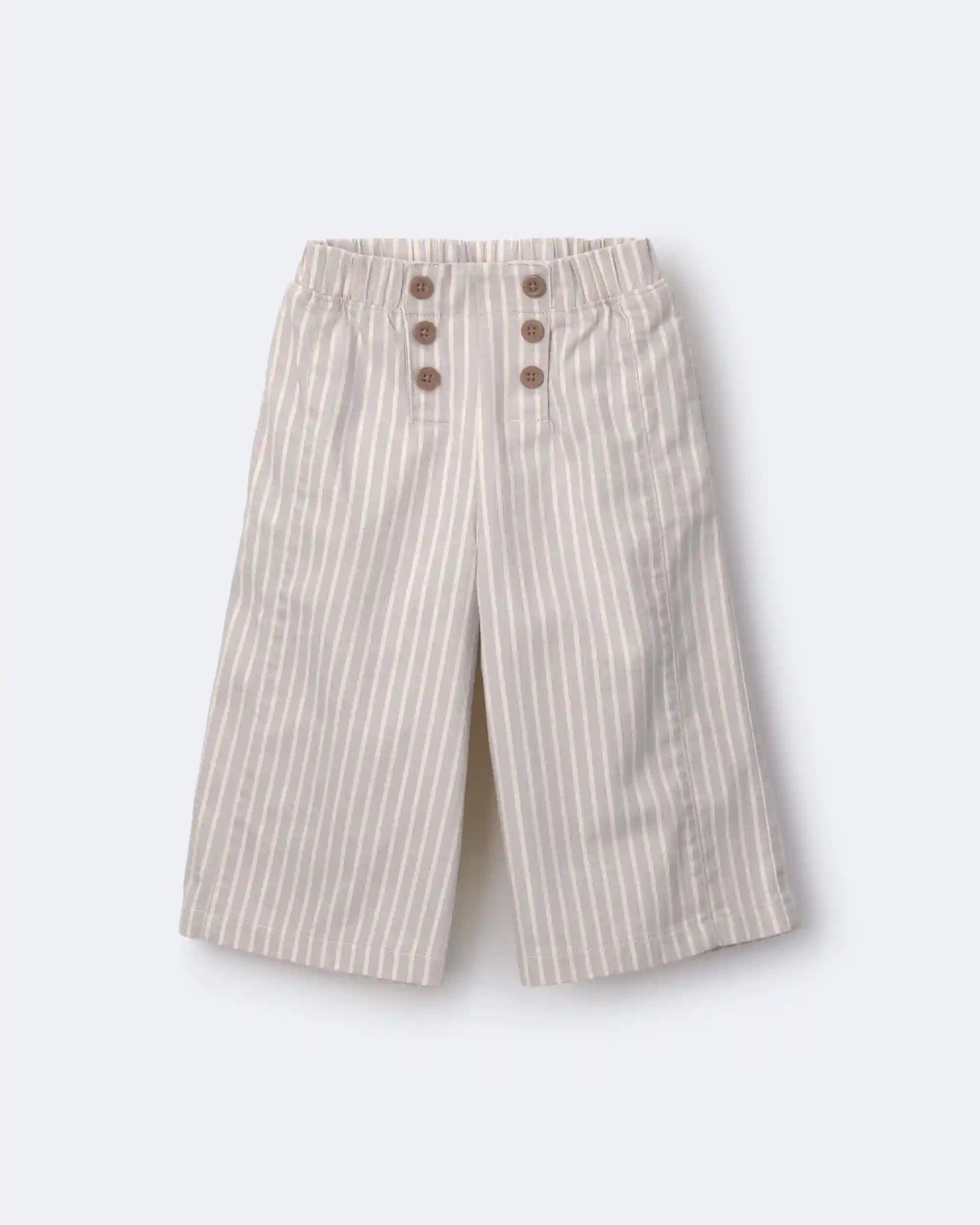 Toddler Girl Sailor Pant in Stripes - Cream/Grey