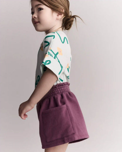 Toddler Girl High-Low Dolman Tee in Floral Print - Light Green