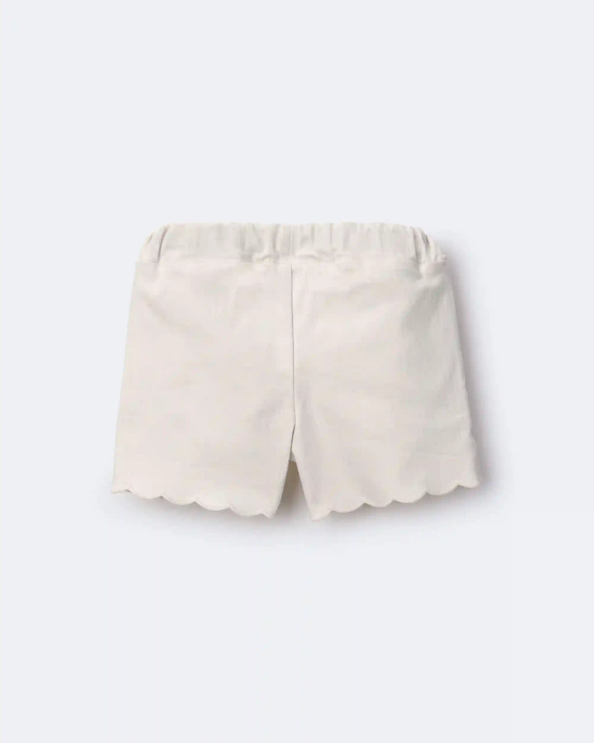 Toddler Girl Floral Scalloped Shorts - Cream