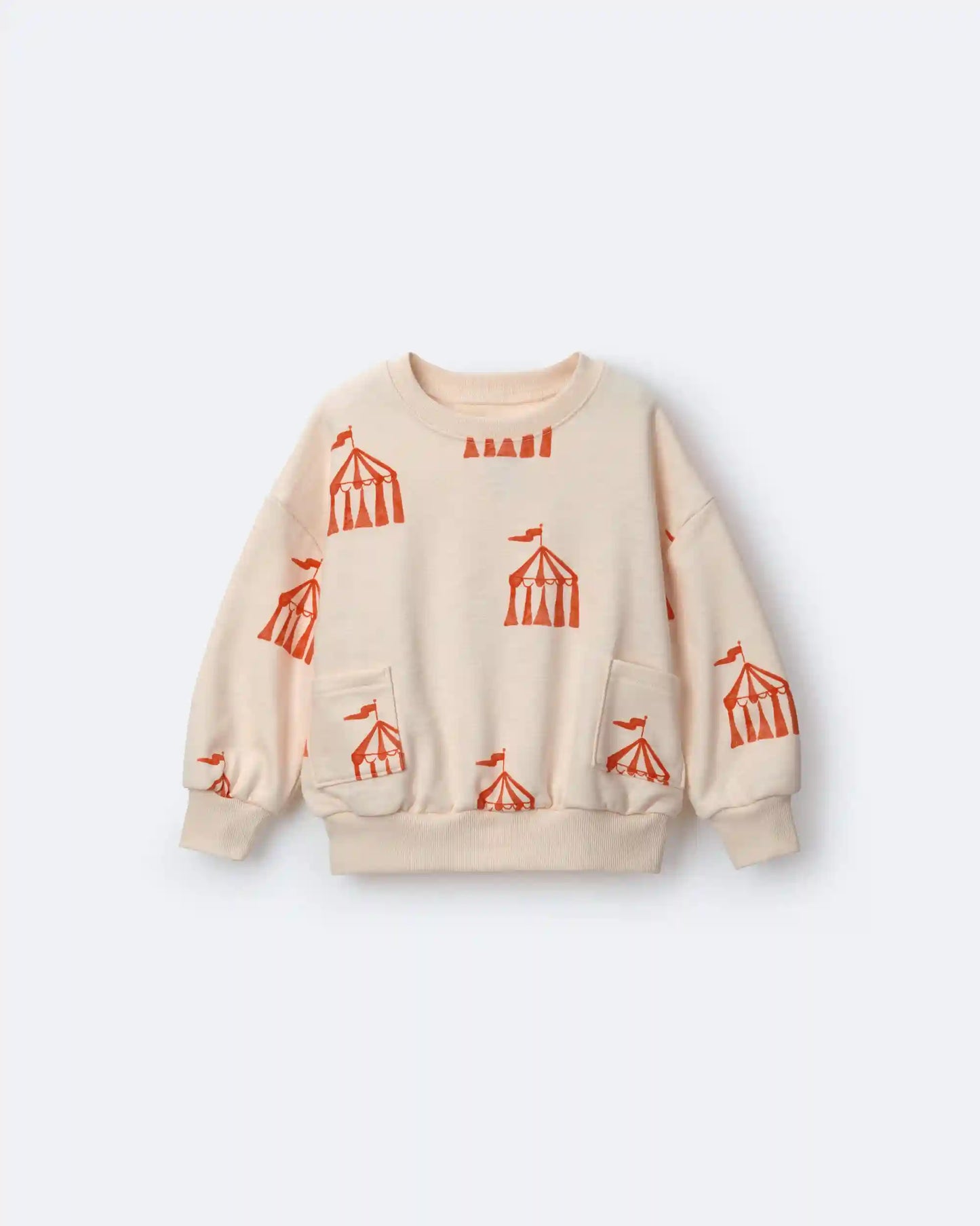 Toddler Otter Sweatshirt™ with Pockets in Big Top Print - Cream
