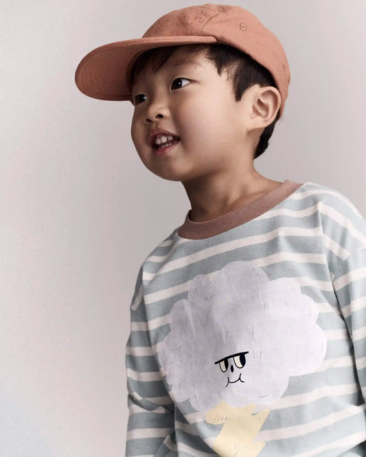 Toddler Striped Storm Long-Sleeve Relaxed Graphic Tee - Teal