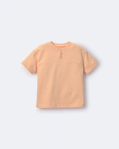 Toddler Boy Henley Tee - Orange