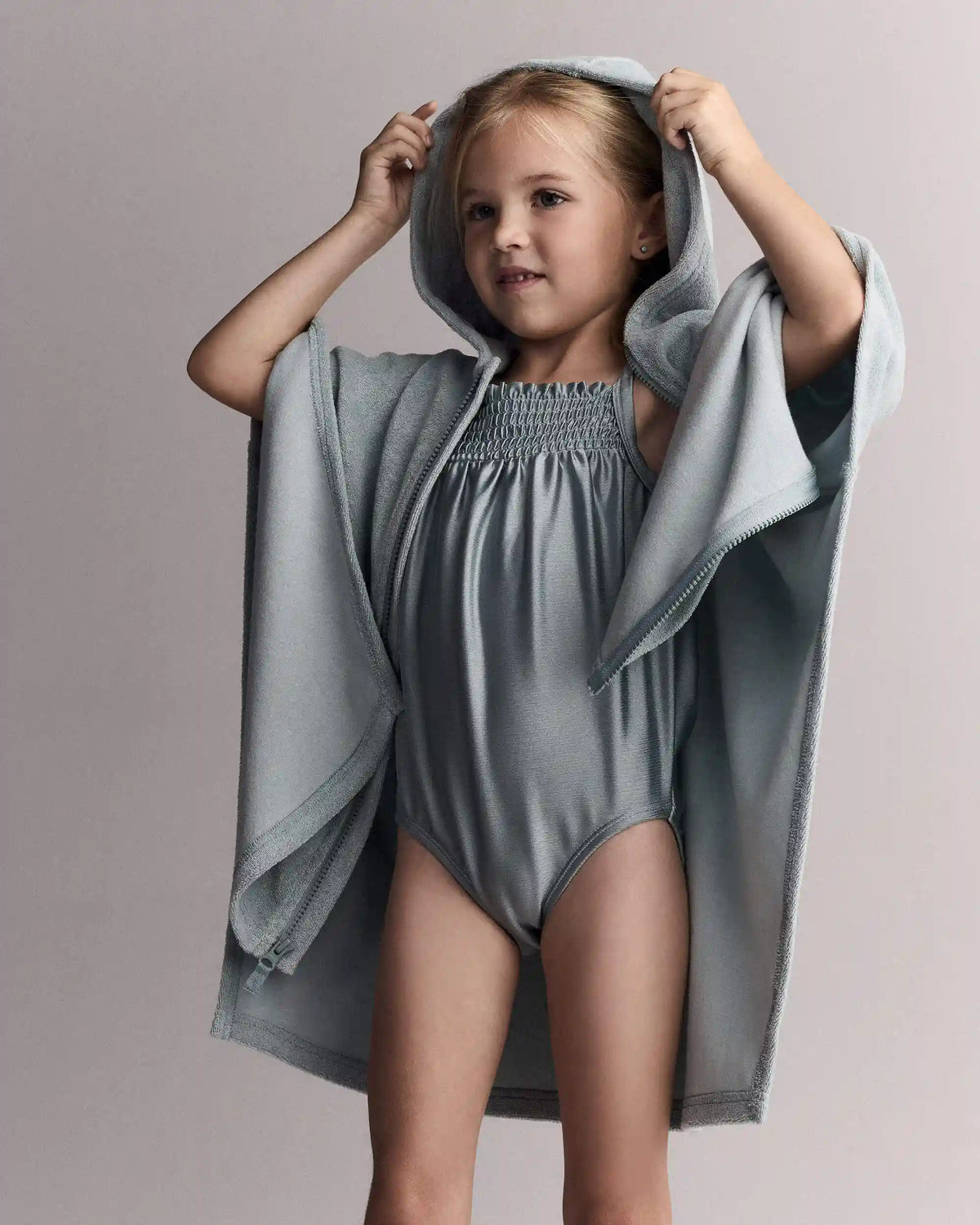 Toddler French Terry Hooded Coverup - Pale Blue