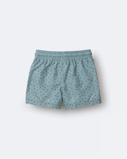 Toddler Boy Swim Trunk in Dot Print - Pale Blue