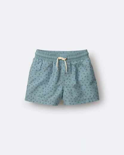 Toddler Boy Swim Trunk in Dot Print - Pale Blue