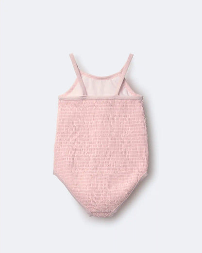 Toddler Girl Smocked One-Piece Swimsuit - Light Pink