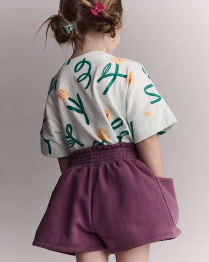 Toddler Girl Fleece Swing Shorts with Pockets - Burgundy