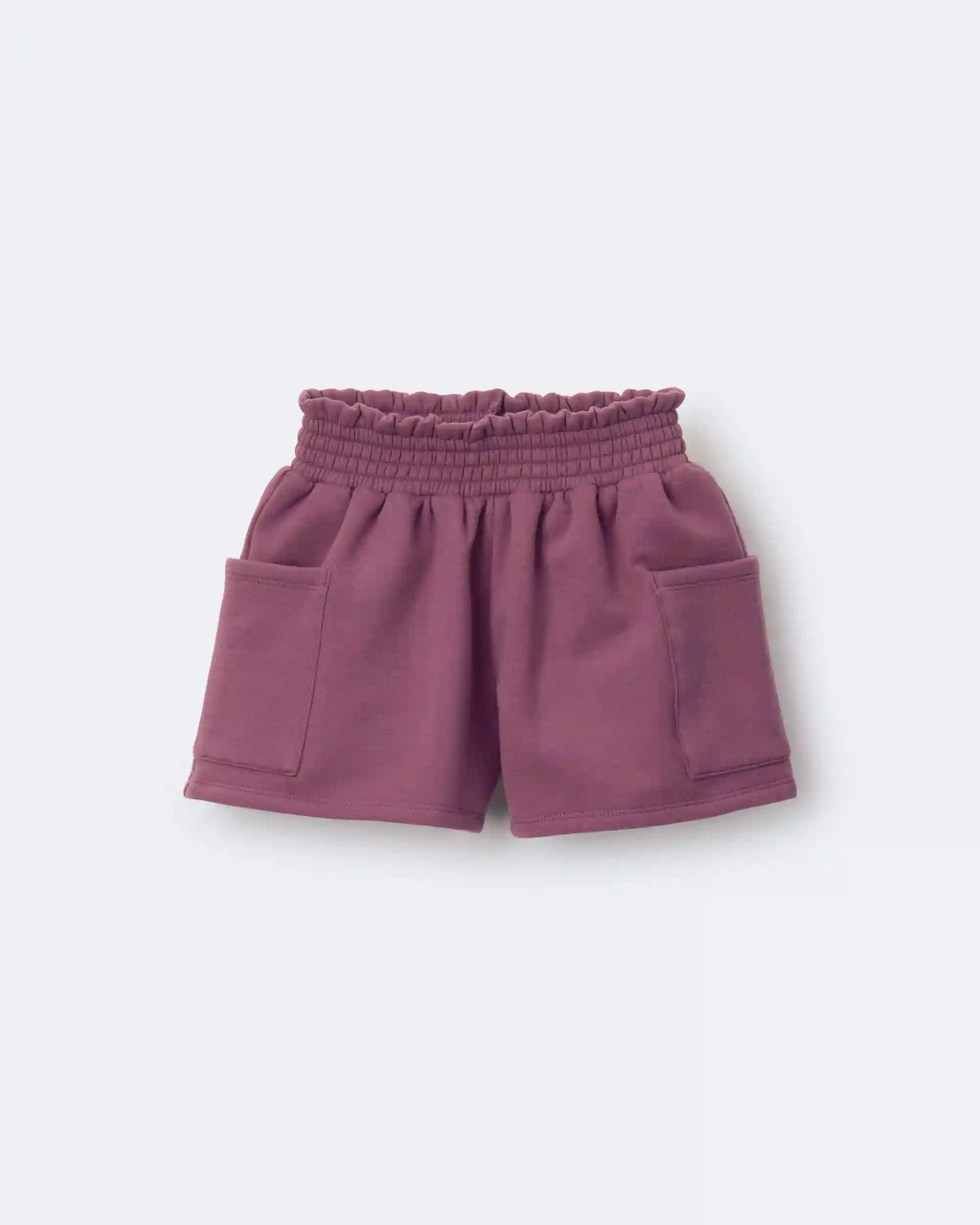 Toddler Girl Fleece Swing Shorts with Pockets - Burgundy