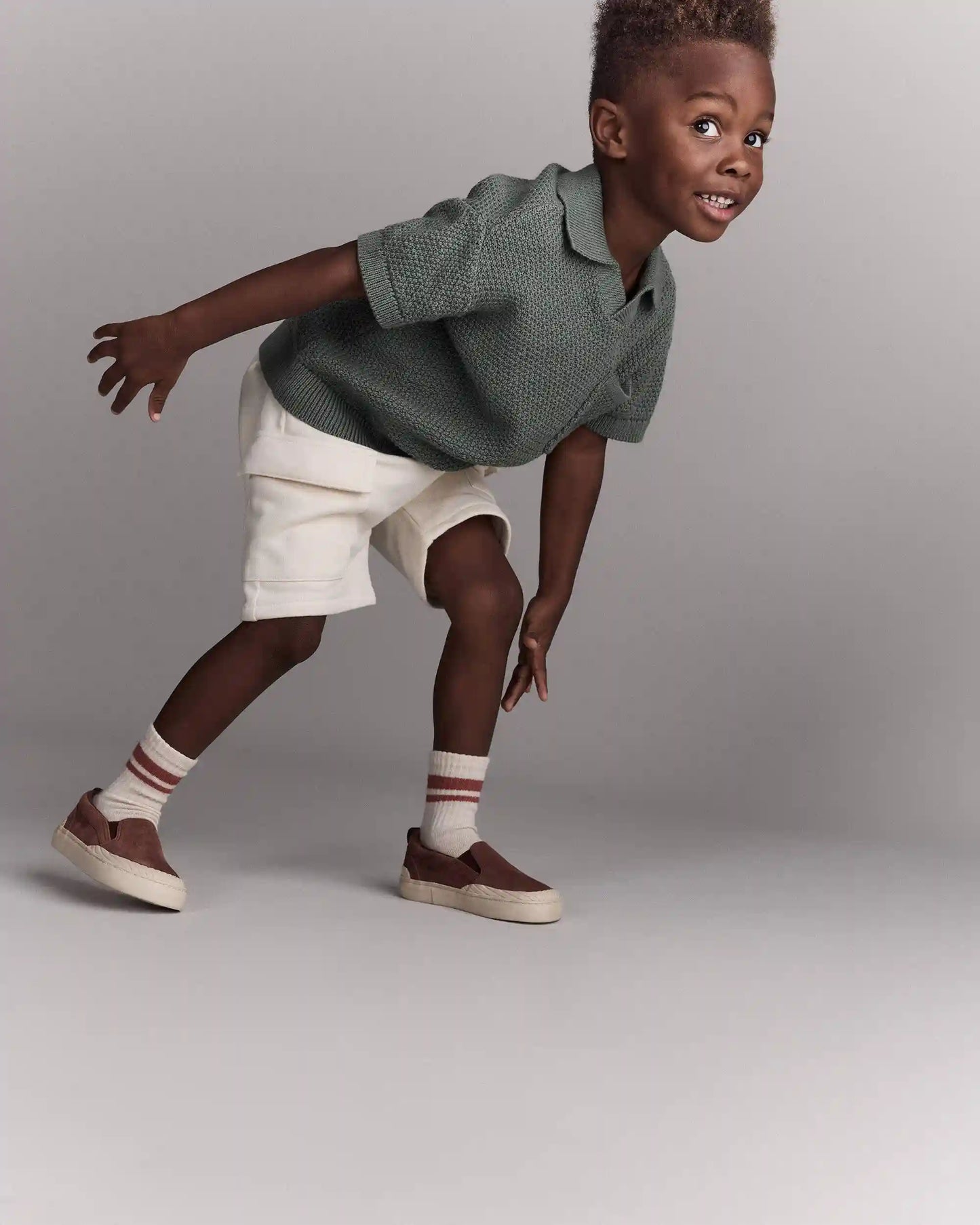 Toddler Boy Knit Polo with Pocket - Olive