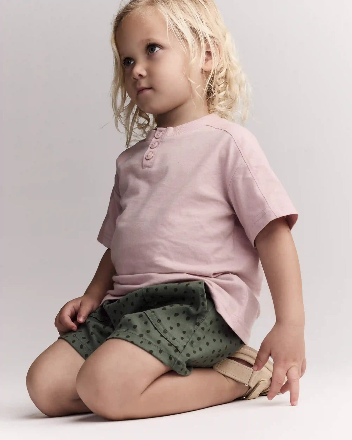 Toddler Henley Tee - Light Pink