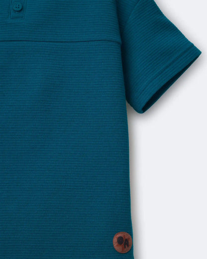 Toddler Boy Henley Tee - Teal