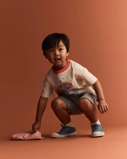 Toddler Boy French Terry Cargo Shorts with Pockets - Grey