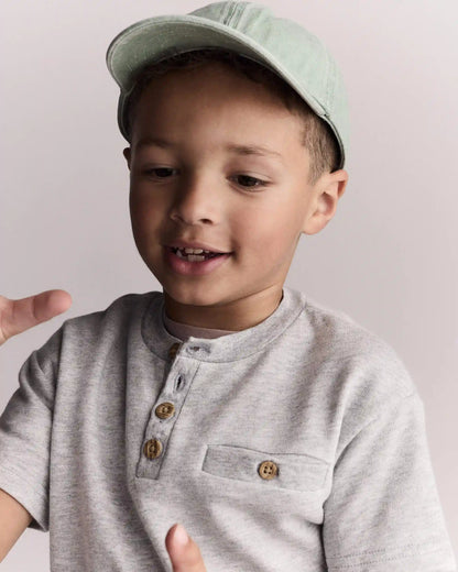 Toddler Boy Button-Front Tee - Grey