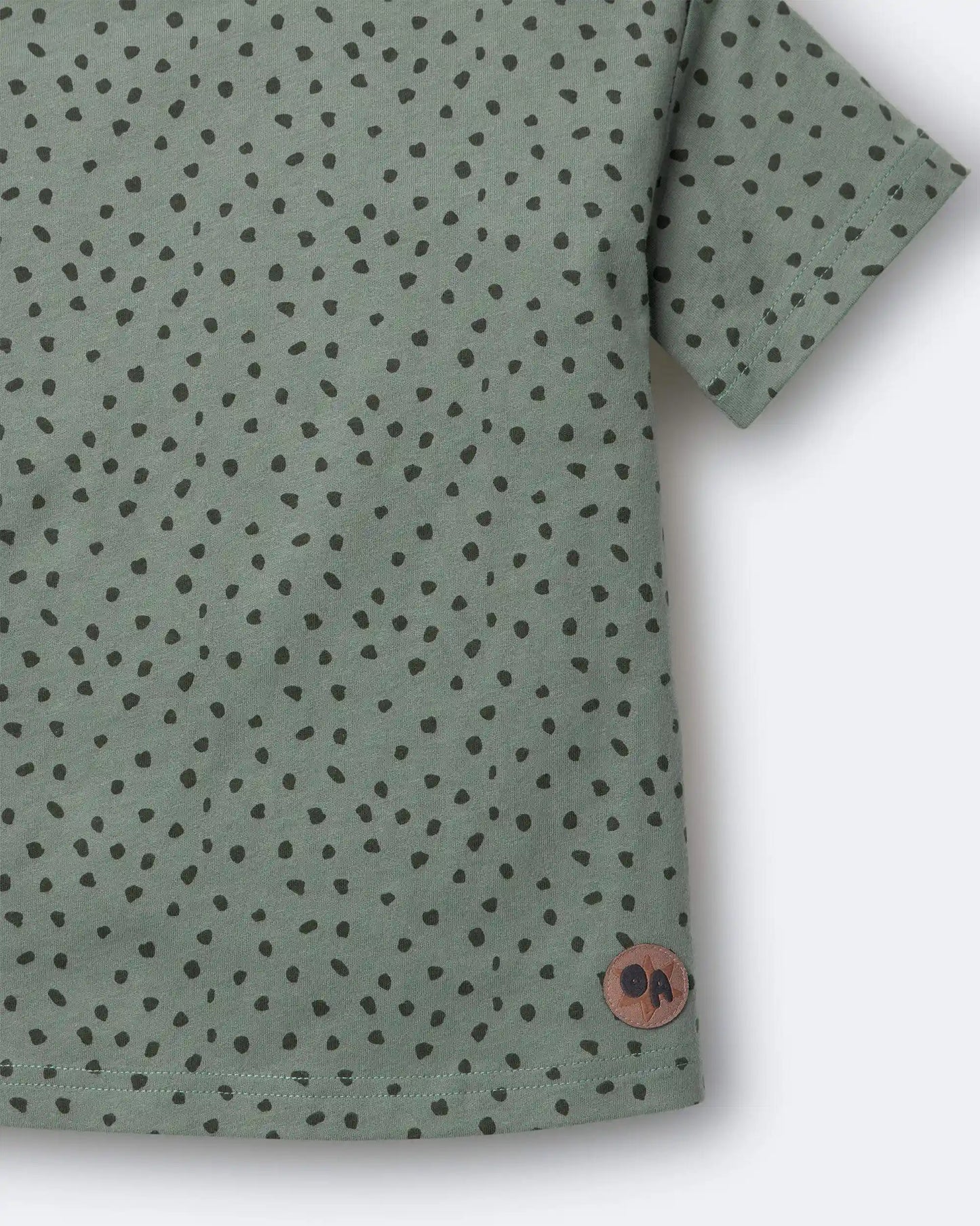 Toddler Relaxed Tee in Dot Print - Olive