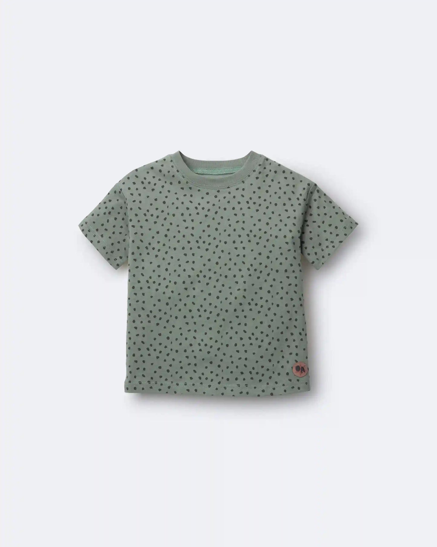 Toddler Relaxed Tee in Dot Print - Olive