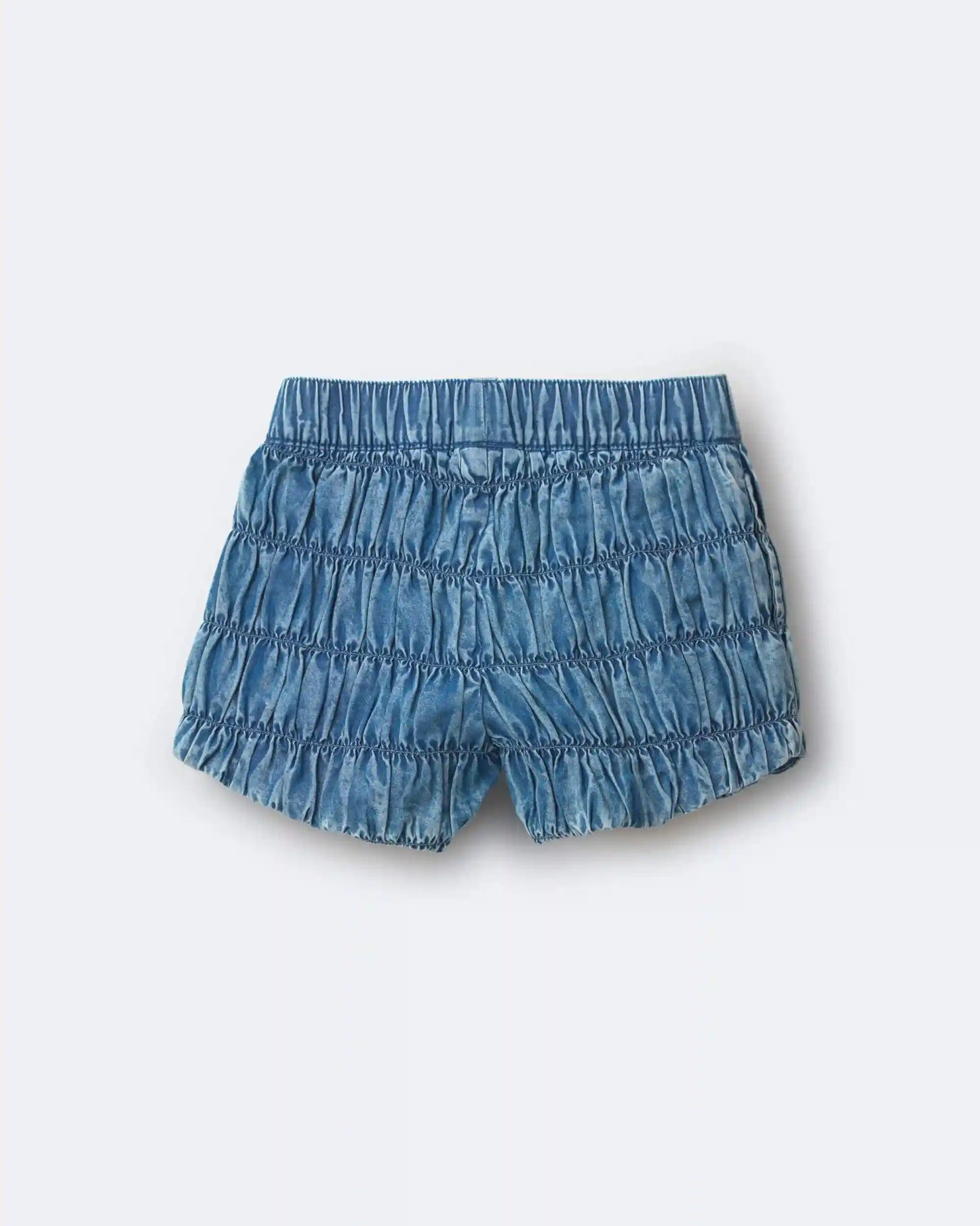 Toddler Girl Ruched Shorts in Chambray