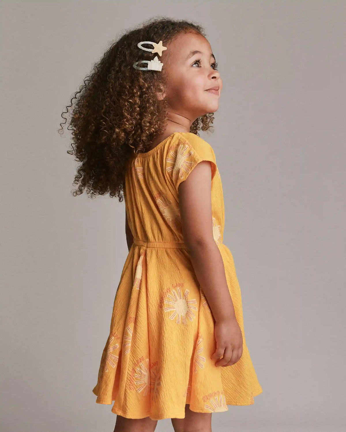 Toddler Girl Avenue Twirl™ Dress in Sunny Life Print - Golden Yellow