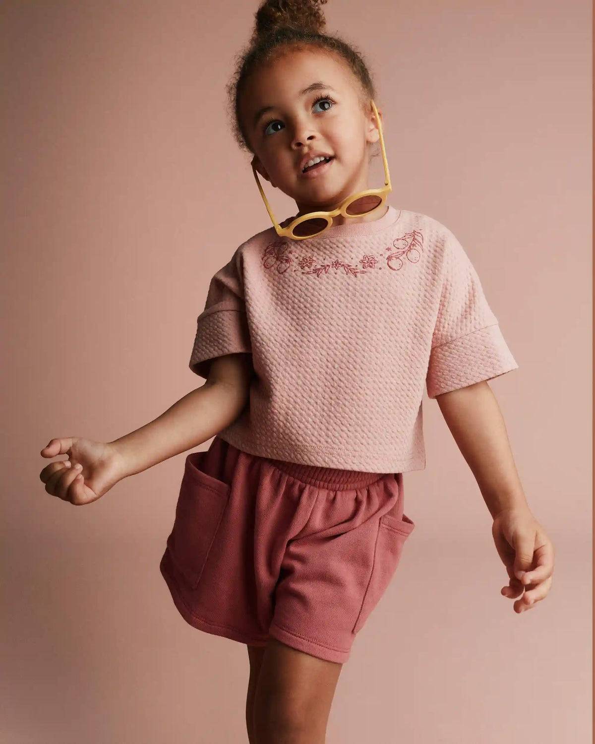 Toddler Girl Swing Shorts with Pockets - Rose