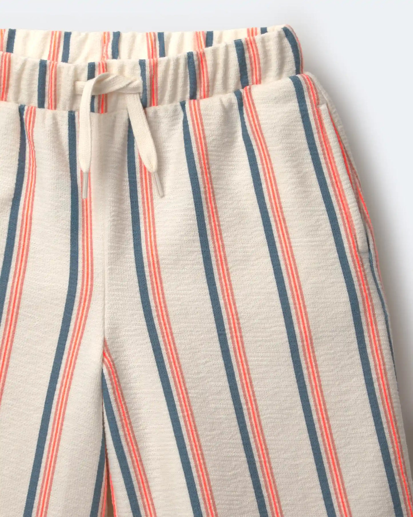 Toddler Girl Wide-Leg Capri Pant in Stripes - Cream
