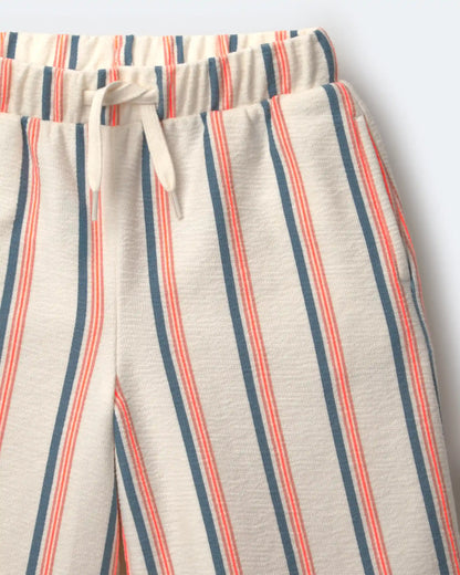 Toddler Girl Wide-Leg Capri Pant in Stripes - Cream