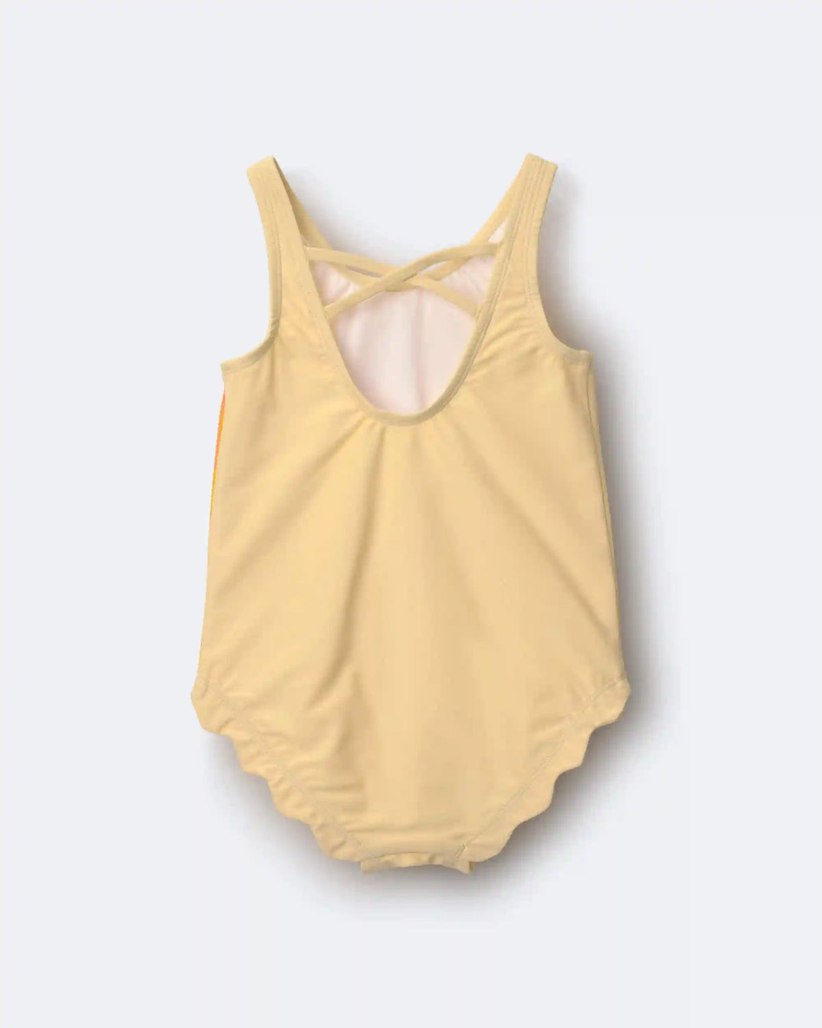 Toddler Girl Scalloped One-Piece Swimsuit in Sun Print - Yellow