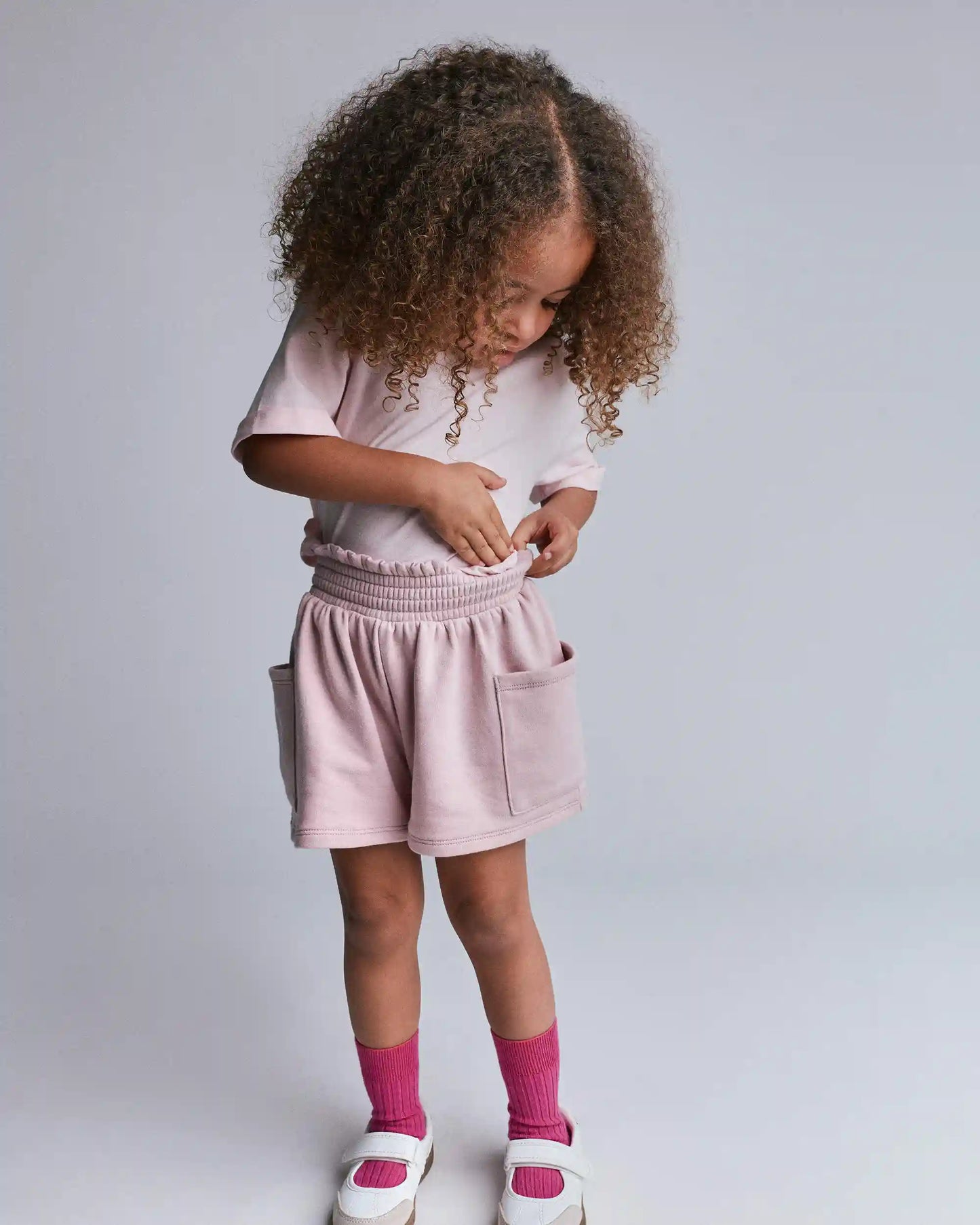 Toddler Girl Swing Shorts with Pockets - Rose