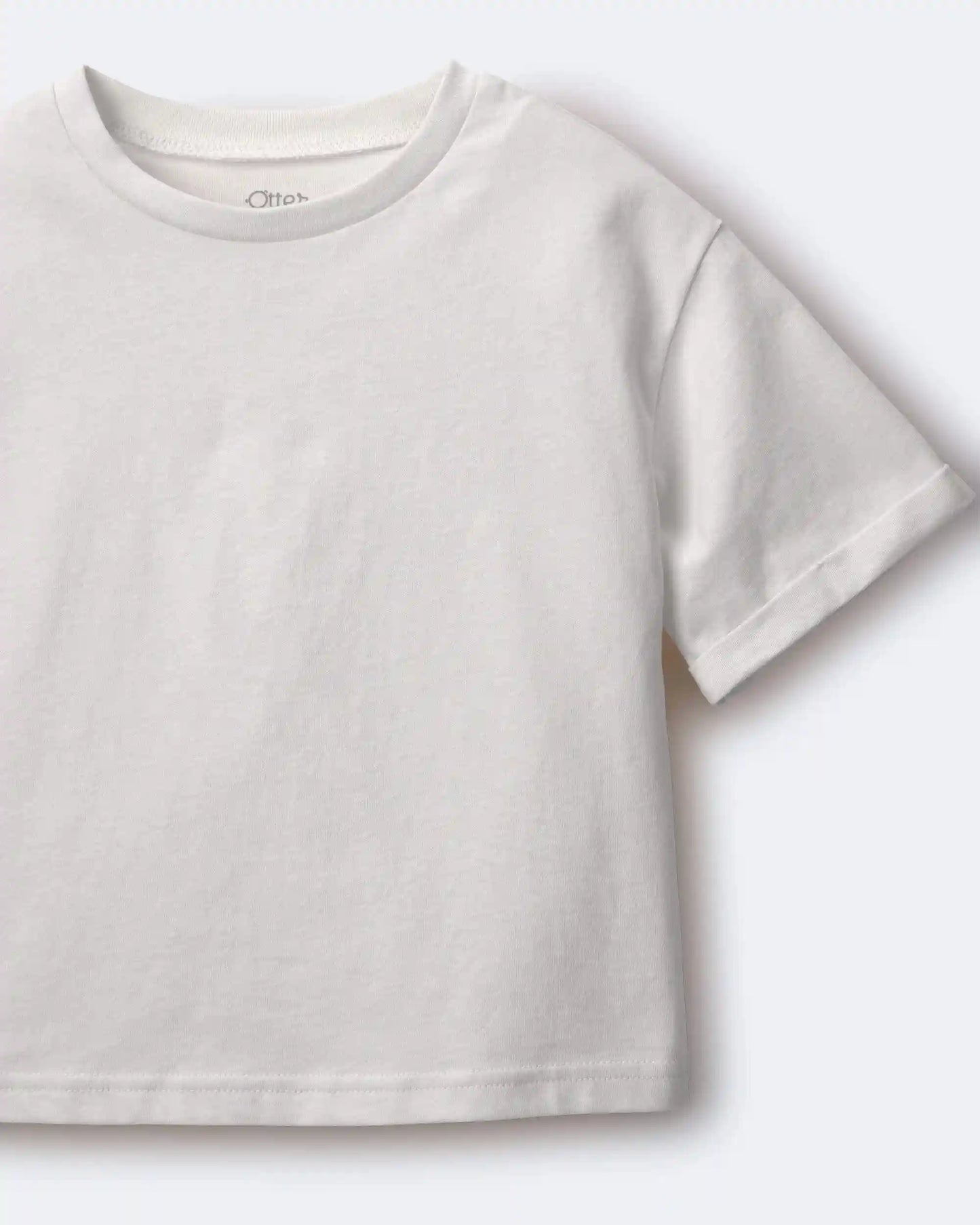 Toddler Rolled Cuff Tee - Cream