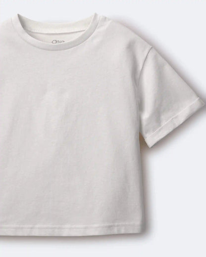 Toddler Rolled Cuff Tee - Cream