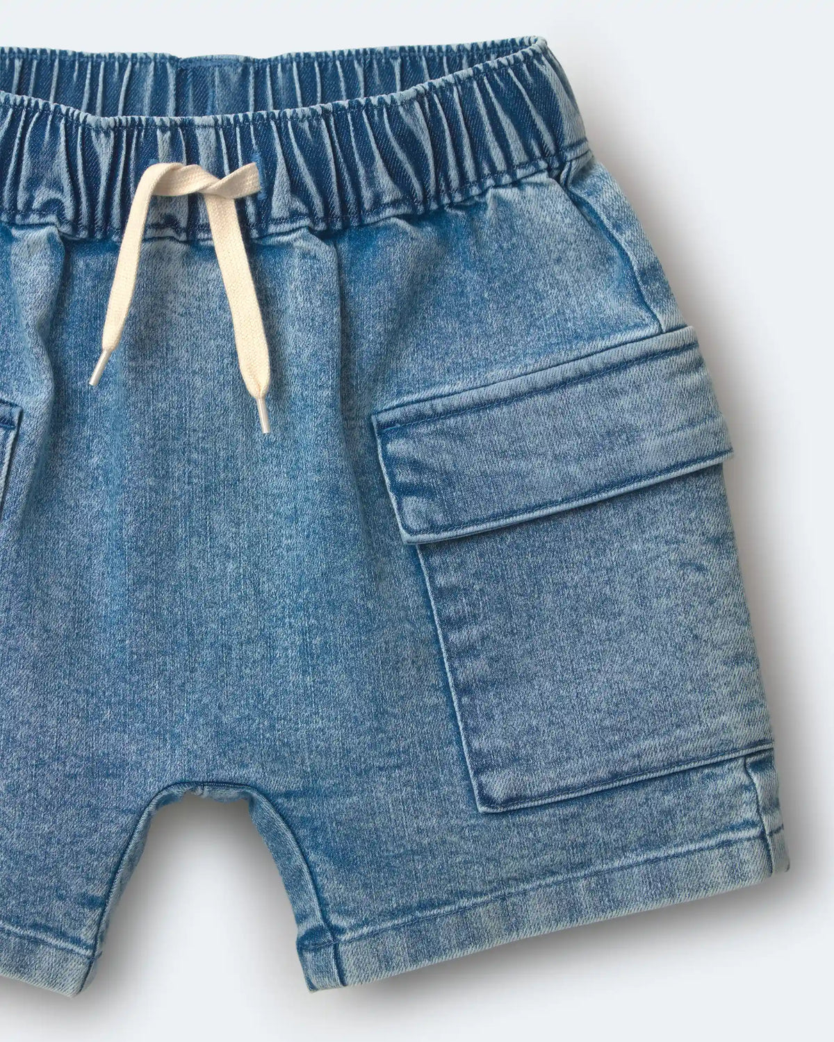 Toddler Boy Cargo Shorts in Denim